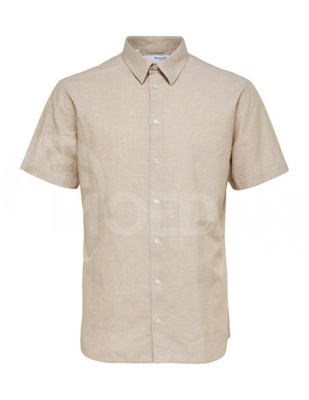 Selected Homme - Slhregnew-Linen Shirt SS Classic Kelp Brown Tbilisi - photo 3