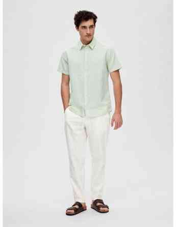 Selected Homme - Slhregnew-Linen Shirt SS Classic Vetiver თბილისი