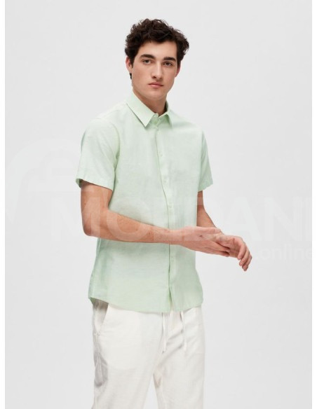 Selected Homme - Slhregnew-Linen Shirt SS Classic Vetiver Тбилиси - изображение 2