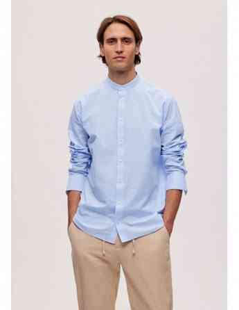 Selected Homme - Slhregnew-Linen Shirt LS Band Cashmere Blue Тбилиси