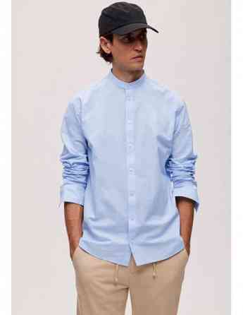 Selected Homme - Slhregnew-Linen Shirt LS Band Cashmere Blue თბილისი