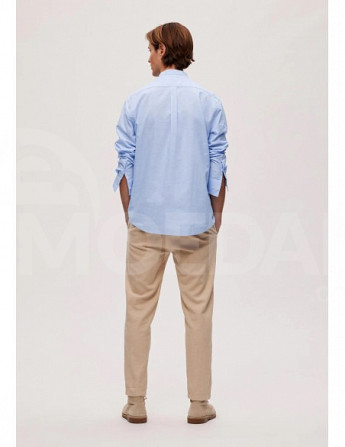 Selected Homme - Slhregnew-Linen Shirt LS Band Cashmere Blue Tbilisi - photo 3