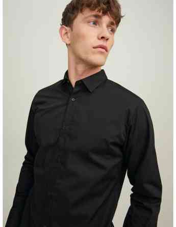 Jack & Jones - Jjjoe Shirt LS Plain Black თბილისი