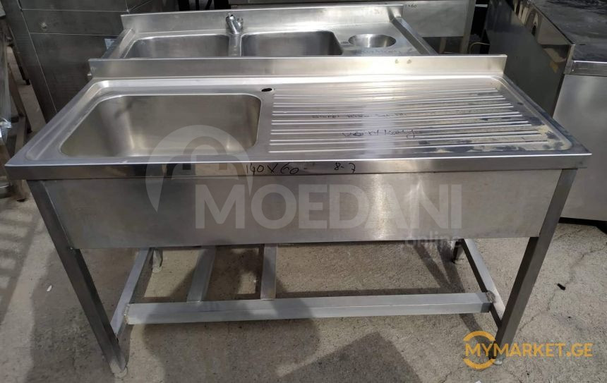 უჟანგავი ლითონის სამუშაო მაგიდა ნიჟარით ევროპიდან+ განვადება თბილისი - photo 1