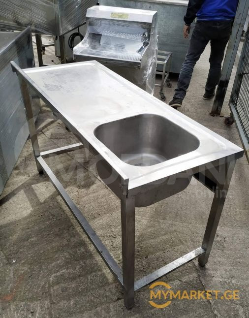 უჟანგავი ლითონის სამუშაო მაგიდა ნიჟარით ევროპიდან თბილისი - photo 1