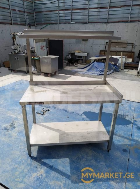 Стол из нержавеющей стали с полками из Европы Тбилиси - изображение 1
