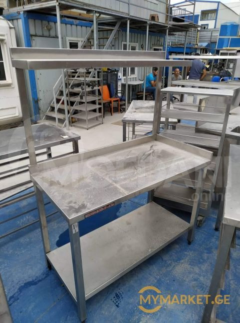 Стол из нержавеющей стали с полками из Европы Тбилиси - изображение 1