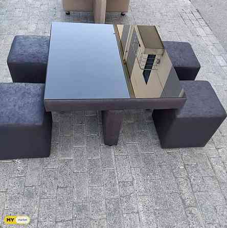 Table with poufs Tbilisi