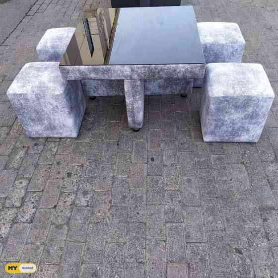 Table with poufs Tbilisi
