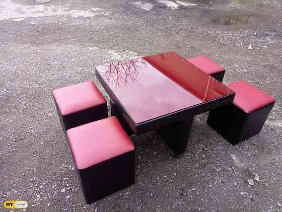 Table with poufs Tbilisi