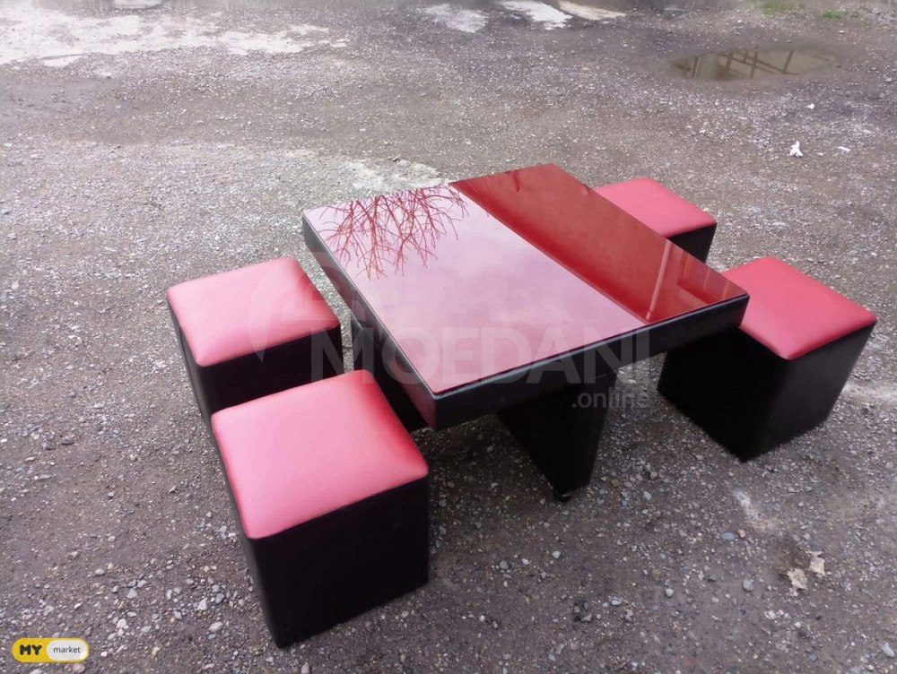 Table with poufs Tbilisi - photo 1