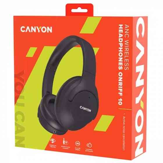 Наушники Canyon CNS-Cbths10Bk, Headset, Wireless, Bluetooth, 3.5mm თბილისი