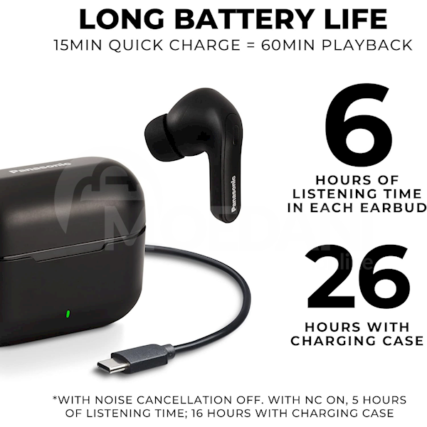 ყურსასმენები Panasonic RZ-B310Wdg-K ErgoFit, ყურსასმენები, უსადენო, Bluetooth, Ipx4 თბილისი - photo 3