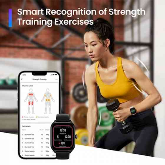 Amazfit 6972596105862 GTS 4, 1.75", Bluetooth, Wi-Fi, Waterproof, Smart Watch, Infinite Black Тбилиси