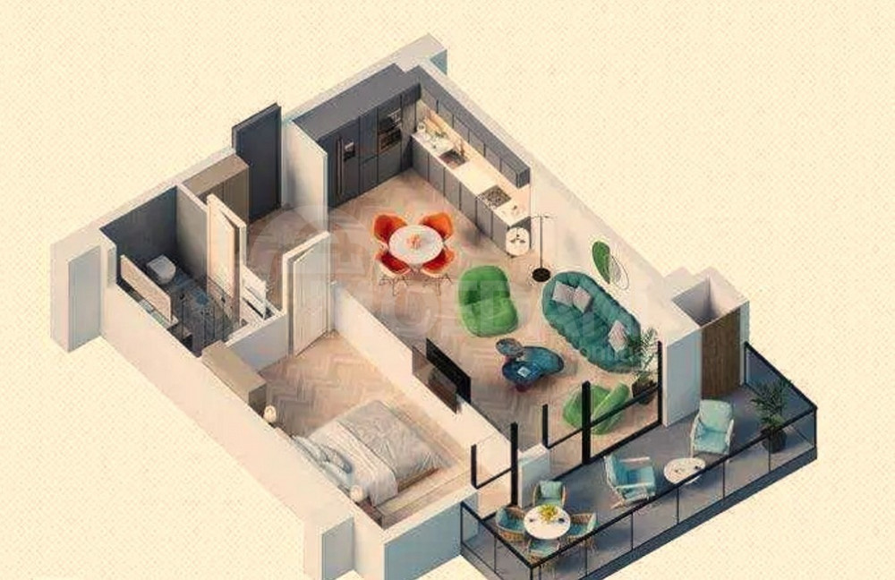 Apartments For Sale two-room 64.2м² 10/25 floor Tbilisi - photo 3