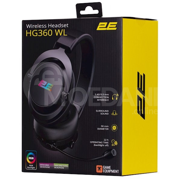 Наушники 2E Hg360Bk-WL, Gaming Headset, Wireless, USB, 3.5mm Тбилиси - изображение 6