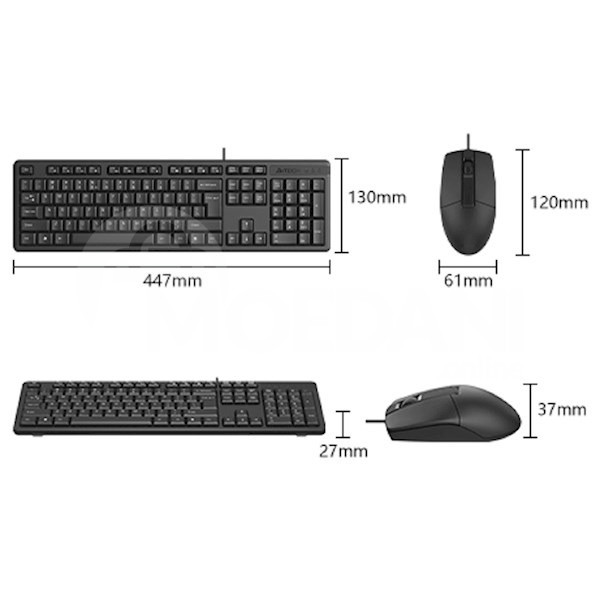Keyboard and mouse A4Tech KR-3330/KR-3330S, Wired, USB Tbilisi - photo 5