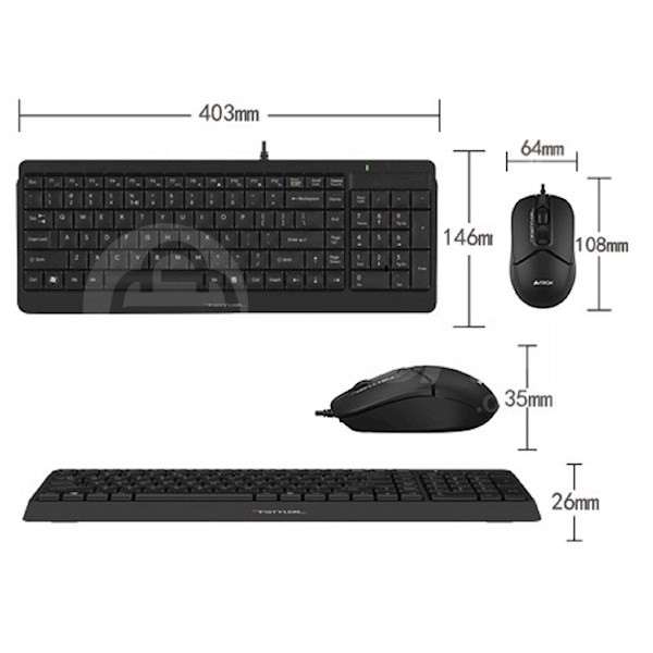 Keyboard and mouse A4Tech Fstyler F1512, Wired, USB Tbilisi - photo 5