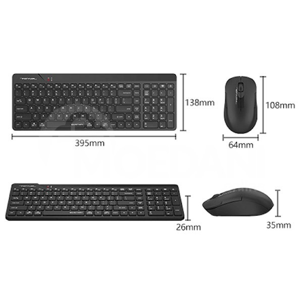 Keyboard and mouse A4Tech Fstyler Fg2300 Air2, Wireless, USB Tbilisi - photo 5