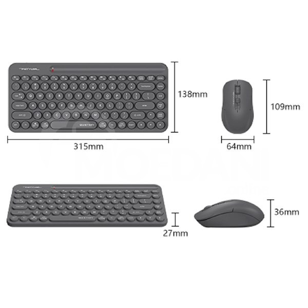 Keyboard and mouse A4Tech Fstyler Fg3300 Air2, Wireless, USB Tbilisi - photo 6