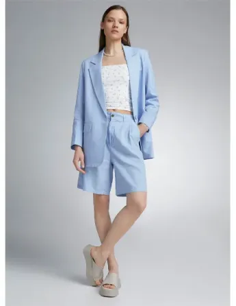 Only - Onlcaro-Lana L/S OVS LIN Blazer TLR Noos Cashmere Blue Tbilisi