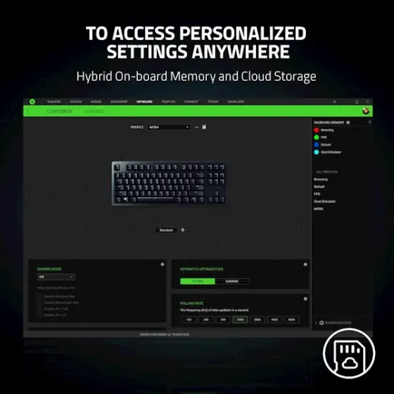 Клавиатура Razer Rz03-03940100-R3M1 Huntsman V2 Tenkeyless, Wired, USB-C Тбилиси