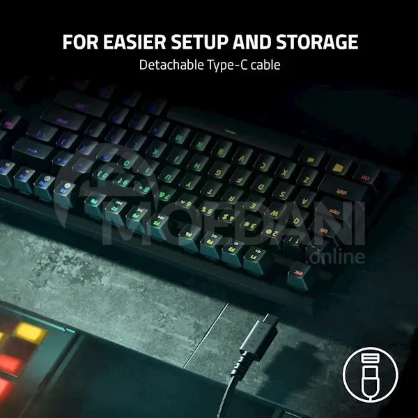 Клавиатура Razer Rz03-03940100-R3M1 Huntsman V2 Tenkeyless, Wired, USB-C Тбилиси - изображение 7