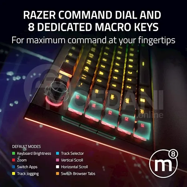 კლავიატურა Razer Rz03-04680100-R3M1 BlackWidow V4 Pro, სადენიანი, RGB, USB-C თბილისი - photo 5