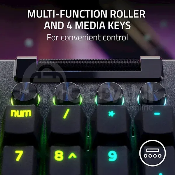 კლავიატურა Razer Rz03-04680100-R3M1 BlackWidow V4 Pro, სადენიანი, RGB, USB-C თბილისი - photo 3