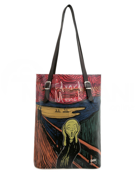 Dogo - Women Vegan Leather Black Shoulder Bag - Edvard Munch The Scream Muse Design თბილისი - photo 1