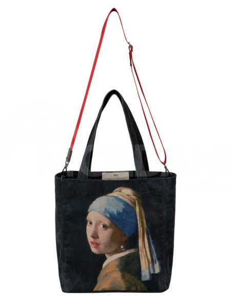Dogo - Women Vegan Black Large Tote Bag - Girl with a Pearl Earring Design Tbilisi - photo 4