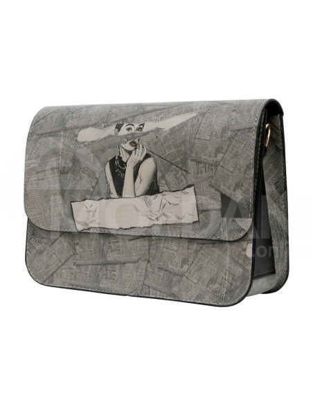 Dogo - Женская серая сумочка из веганской кожи - Дизайн Go Back to Being Yourself Тбилиси - изображение 3