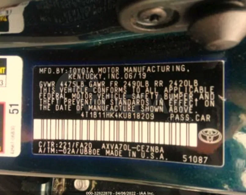 Toyota Camry 0.1L 2019 თბილისი - photo 9