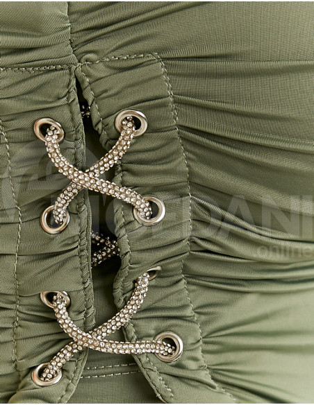 Tally Weijl - Khaki Asymmetric Top with Strass Detail თბილისი - photo 4