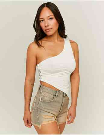 Tally Weijl - White Asymmetric Top with Strass Detail Tbilisi