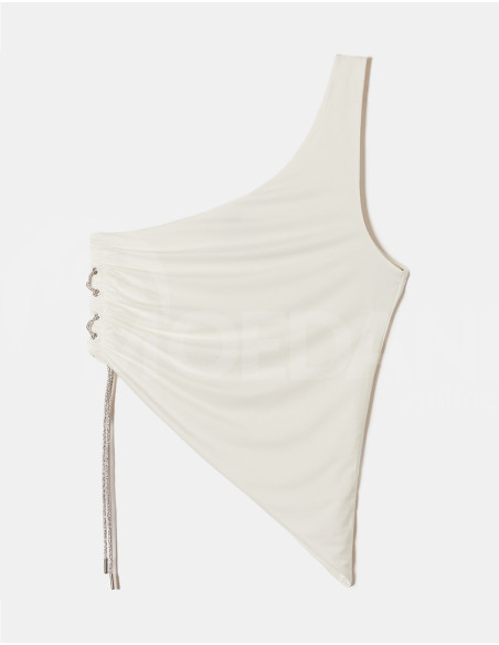 Tally Weijl - White Asymmetric Top with Strass Detail თბილისი - photo 5