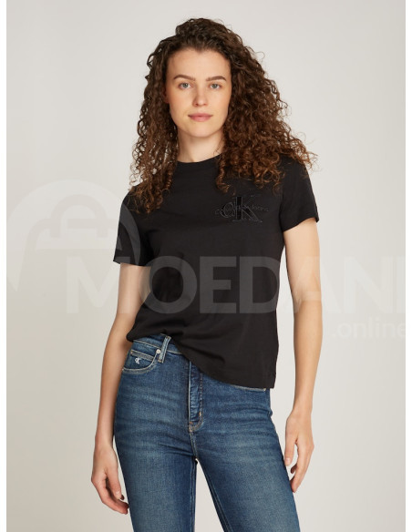 CALVIN KLEIN - SATIN APPLIQUE REGULAR TEE თბილისი - photo 1