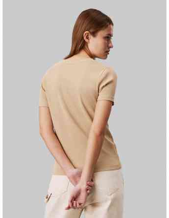 CALVIN KLEIN - WASHED WOVEN LABEL RIB BABY TEE Tbilisi