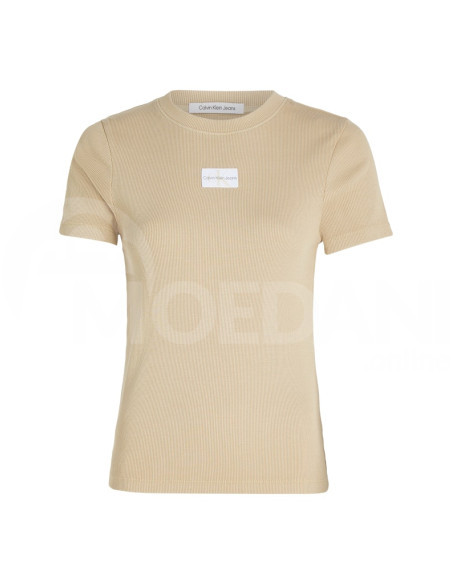 CALVIN KLEIN - WASHED WOVEN LABEL RIB BABY TEE Тбилиси - изображение 5