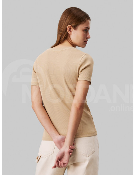 CALVIN KLEIN - WASHED WOVEN LABEL RIB BABY TEE Тбилиси - изображение 3