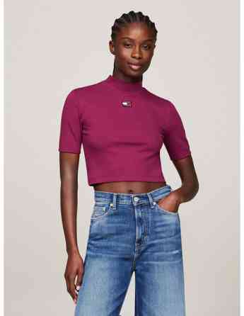 Tommy Jeans - TJW BADGE MOCK NECK TOP SS Tbilisi