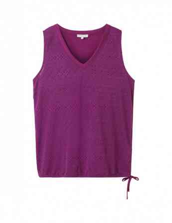 Tom Tailor - T-SHIRT TOP AJOUR V-NECK Тбилиси