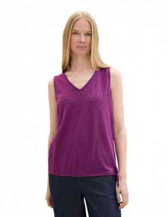 Tom Tailor - T-SHIRT TOP AJOUR V-NECK Тбилиси