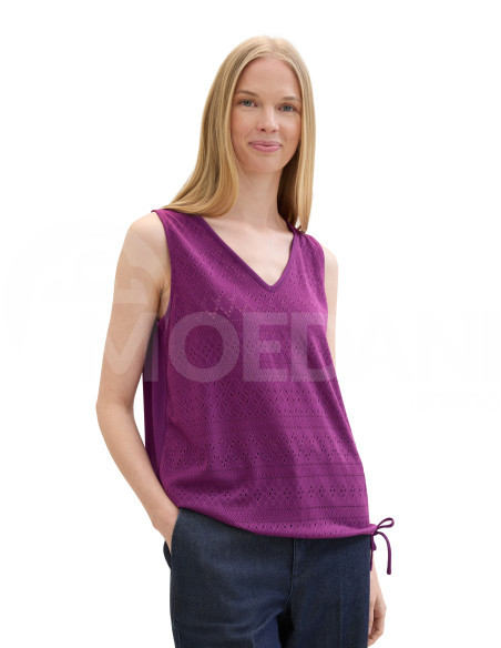 Tom Tailor - T-SHIRT TOP AJOUR V-NECK თბილისი - photo 3
