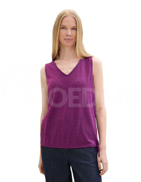 Tom Tailor - T-SHIRT TOP AJOUR V-NECK თბილისი - photo 1