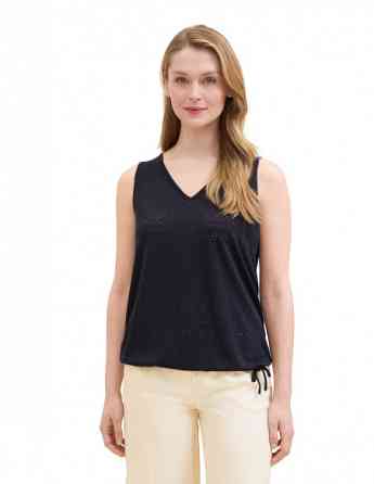 Tom Tailor - T-SHIRT TOP AJOUR V-NECK Тбилиси