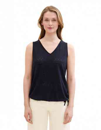 Tom Tailor - T-SHIRT TOP AJOUR V-NECK Тбилиси