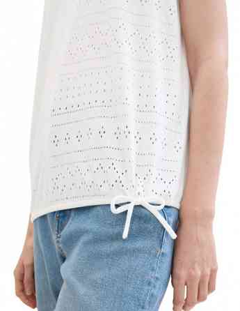Tom Tailor - T-SHIRT TOP AJOUR V-NECK Тбилиси