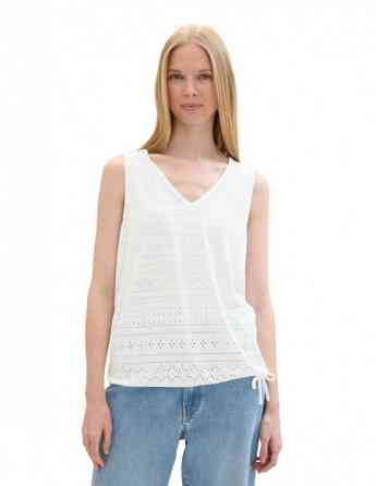 Tom Tailor - T-SHIRT TOP AJOUR V-NECK Тбилиси