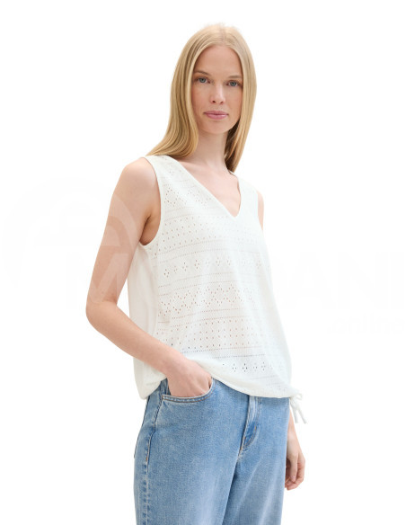 Tom Tailor - T-SHIRT TOP AJOUR V-NECK თბილისი - photo 3